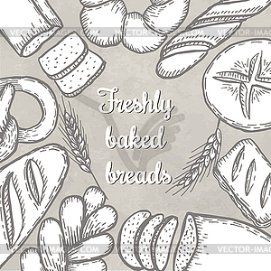 Decorative bread bakery .  - vector clip art