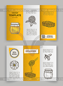 Honey flayer templates - vector image