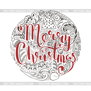 Holiday Lettering, Merry Christmas - vector image