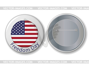 White badge with Freedom Day text - vector clipart