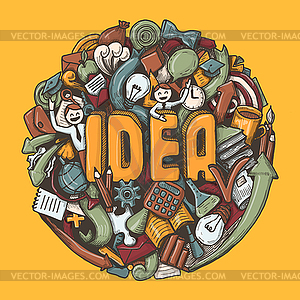 Doodles sketch concept for business, finance and - vector clip art