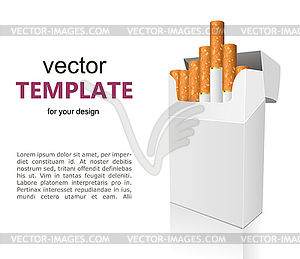 Open full pack of cigarettes - vector image