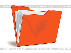 Красная папка с документами - векторное графическое изображение