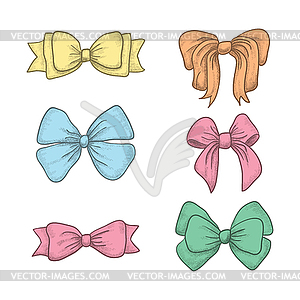 Set of vintage ribbon bows - vector clipart