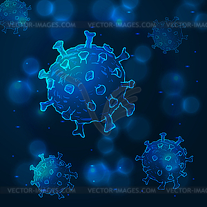 Коронавирусные клетки или молекула бактерий. Вирус - клипарт в векторе / векторное изображение