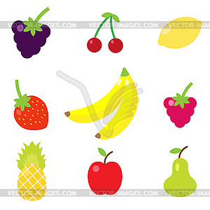 Cartoon Fruit Set - vector clip art