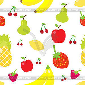 Colorful fruits seamless pattern - vector clipart