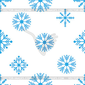 Seamless pattern with detailed snowflakes - vector clipart