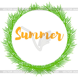 Green plant branches and place for text Summer - vector clip art