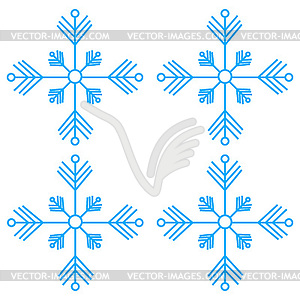 Snowflakes thin line ftat design - vector EPS clipart