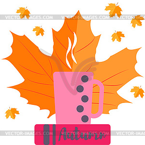 Leaves, cup and book - vector clipart