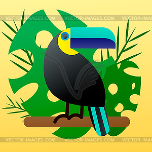 Bright tropical bird Toucan - vector clip art