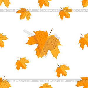 Seamless pattern. Autumn yellow leaves - color vector clipart