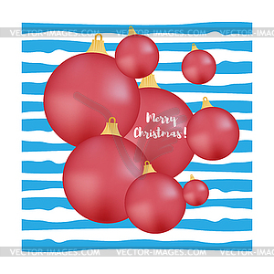  Background blue strips. Merry Christmas - color vector clipart