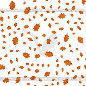 Seamless pattern of autumn yellow leaves randomly - vector image