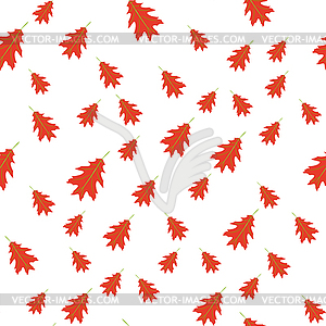 Seamless pattern of autumn red leaves randomly - vector image