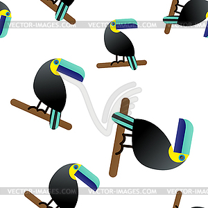 Seamless pattern. Tropican theme is Toucan bird - vector image