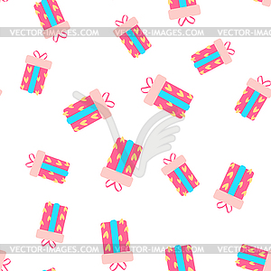Cute party presents seamless pattern - vector clip art