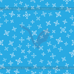 Seamless pattern. White snowflakes on blue - royalty-free vector clipart