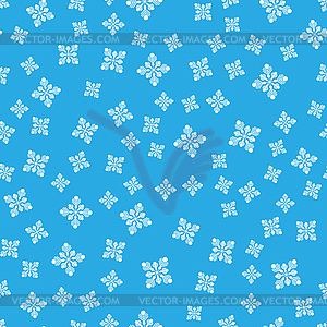 Seamless pattern. White snowflakes on blue - vector clipart