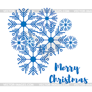 Set of snowflakes in style of flat - vector clipart