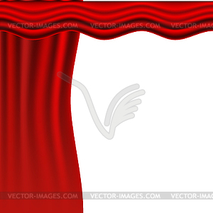  Red curtains. Scenes - vector clip art