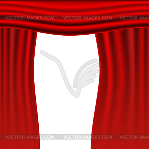  Red curtains. Scenes - vector clip art