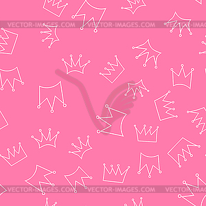 Seamless pattern. white silhouettes of crowns on - vector image