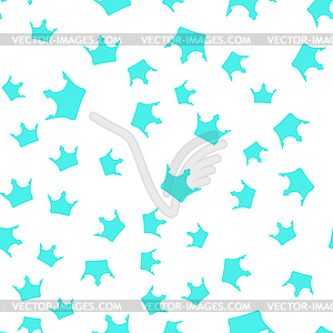 Seamless pattern. Blue silhouettes of crowns - vector clip art