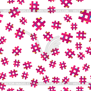 Hashtag icon seamless pattern. Hashtag random - vector image