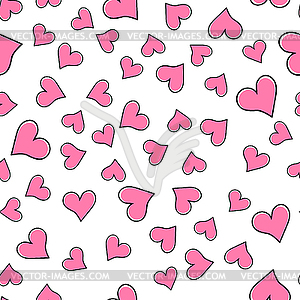 Seamless pattern. Pink Hearts - stock vector clipart