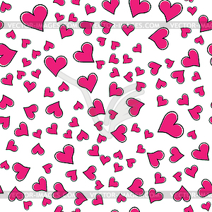 Seamless pattern. Pink Hearts - vector clipart