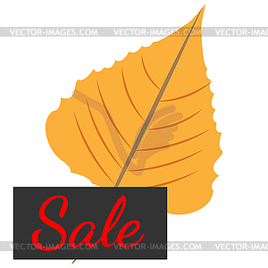 Autumn leaf and sale. Website banner template - vector clip art