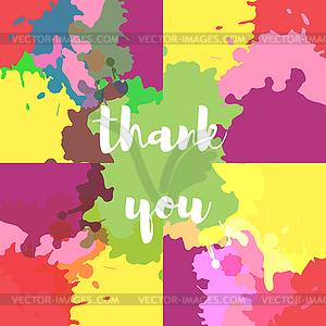  thank you on abstract multicolored spots - vector clip art