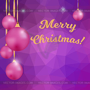Set of red balls on Christmas tree. Merry Christmas - vector clipart / vector image