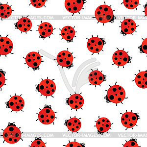  Seamless pattern. Red ladybug - vector clip art