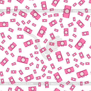 Seamless pattern. Old fashioned camera style flat - vector image