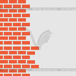 Wall with red brickwork. Free space for text - vector image