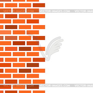 Wall with red brickwork. Free space for text - vector image