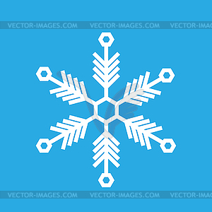  Snowflake thin line ftat design - vector image