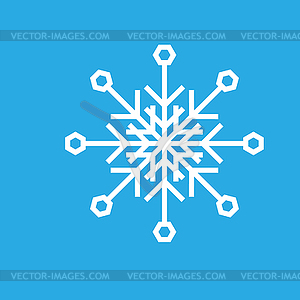  Snowflake thin line ftat design - vector clip art