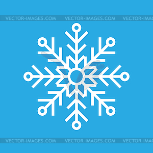  Snowflake thin line ftat design - vector image