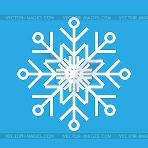  Snowflake thin line ftat design - vector image