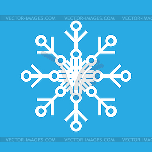  Snowflake thin line ftat design - vector clipart