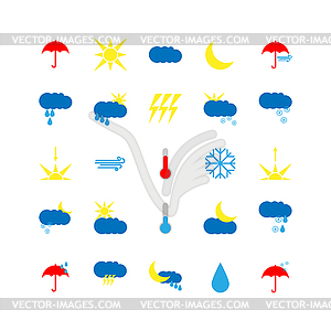  Set of weather icons. Flat style - vector image