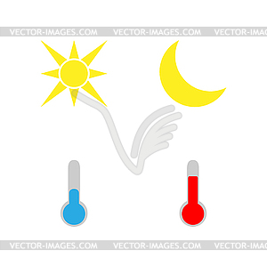  Set of weather icons. Flat style - vector image