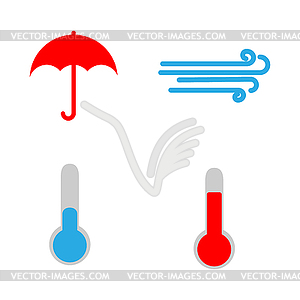  Set of weather icons. Flat style - vector image