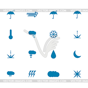  Set of weather icons. Flat style - vector image