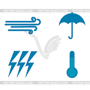  Set of weather icons. Flat style - vector image