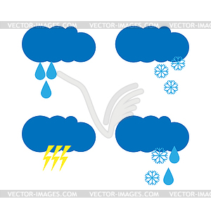  Set of weather icons. Flat style - vector clipart